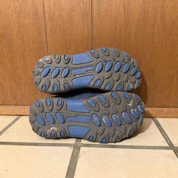 Merrell Little Boys Blue Hiking Shoes Sneakers Navy Blue Strap Size 13 Leather - Picture 6 of 6